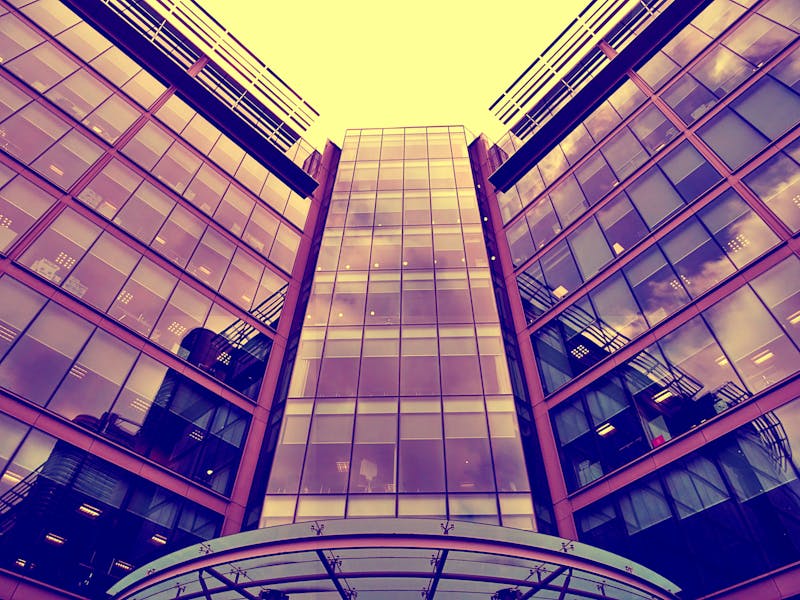 Modern glass office building